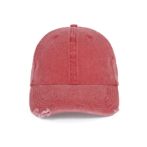Casquette vintage effet déchiré - 6 panneaux - K-up | Washed Red