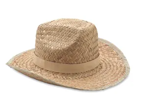 Chapeau de cow-boy en paille personnalisable - Texas | Beige