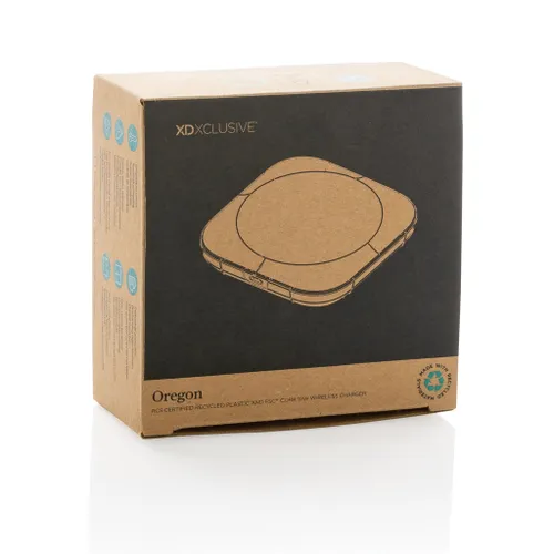 Chargeur 10W en plastique recyclé publicitaire RCS et liège Oregon - XD Xclusive