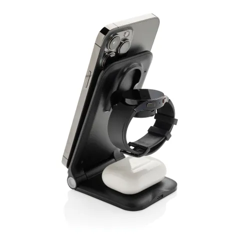 Chargeur 15W 3 en 1 personnalisé en plastique recyclé RCS Powerpal - XD Collection