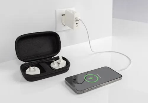 Chargeur de voyage personnalisé en plastique RCS TravelCharge Pro - XD Collection
