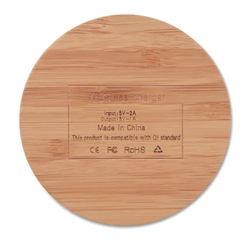 Chargeur sans fil en bambou personnalisable - Rundo