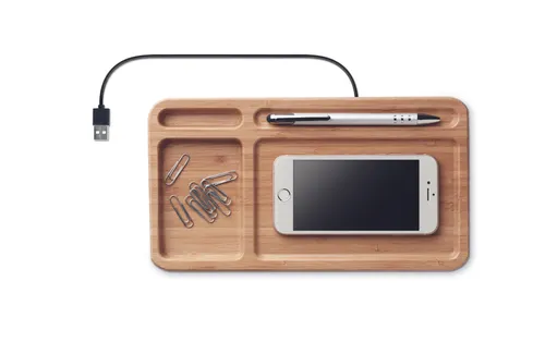 Chargeur sans fil organiseur publicitaire - Cleandesk
