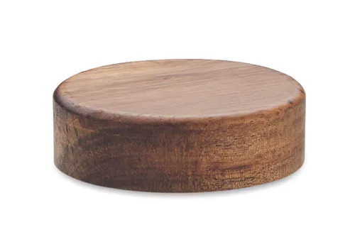 Chargeur sans fil publicitaire en acacia - Acaless