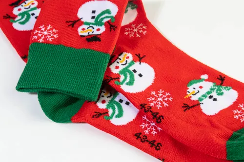 Chaussettes de Noël, bonhomme de neige - Julsokka