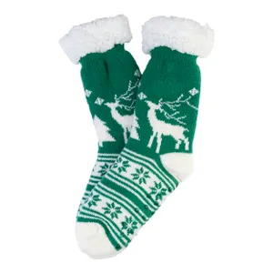 Chaussettes-pantoufles de Noël - Norsokkar | Vert