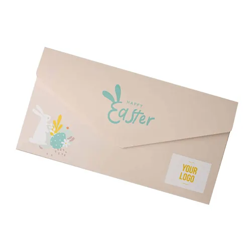 Choco text 4 lignes dans une enveloppe separate pâques