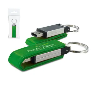 Cle usb personnalisée simili cuir/metal 4go