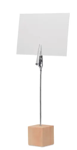 Clip mémos en bois de pin personnalisé - Hello Clip