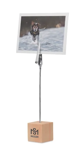 Clip mémos en bois de pin personnalisé - Hello Clip