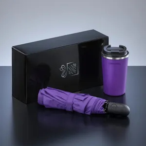 Coffret de voyageurs: mug à café nordic, 350 ml & parapluie automatique cambridge | Violet