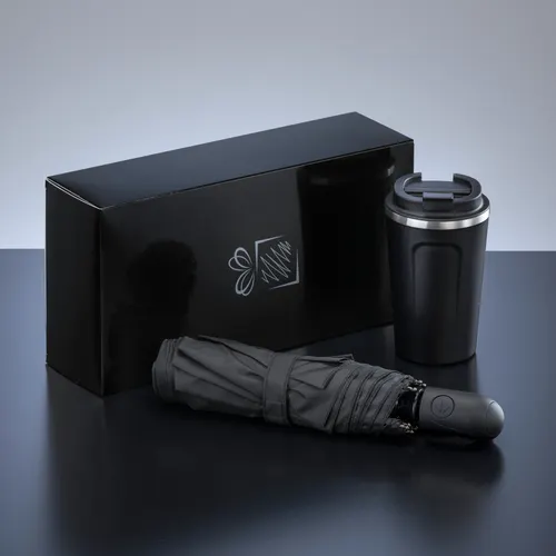 Coffret de voyageurs: mug à café nordic, 350 ml & parapluie automatique cambridge