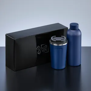 Coffret pour boissons: mug à café nordic et bouteille thermique nordic | Bleu marine