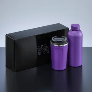 Coffret pour boissons: mug à café nordic et bouteille thermique nordic | Violet