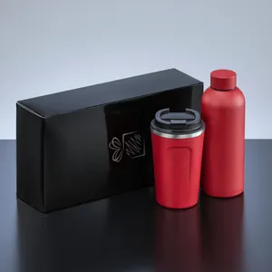 Coffret pour boissons: mug à café nordic et bouteille thermique nordic | Rouge