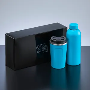 Coffret pour boissons: mug à café nordic et bouteille thermique nordic | Turquoise