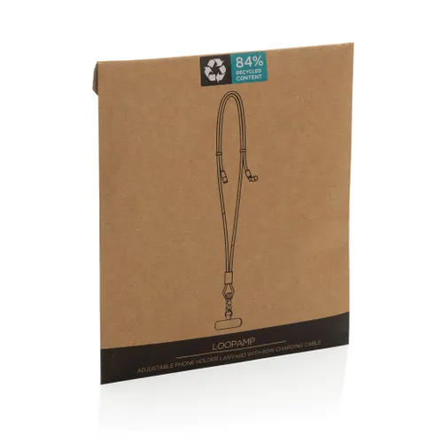 Cordon téléphone de 160cm avec câble 60W en rPET RCS LoopAmp - XD Collection