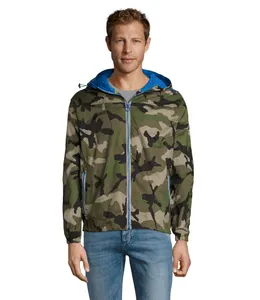 Coupe-Vent Unisexe Doublé Personnalisé Skate - SOL'S | Camo/Royal Blue