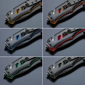 Couteau d'urgence en acier revêtu de titane optima | Gris