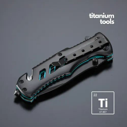 Couteau d'urgence en acier revêtu de titane optima