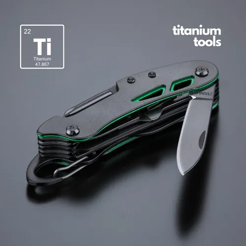 Couteau de poche en acier revêtu de titane optima