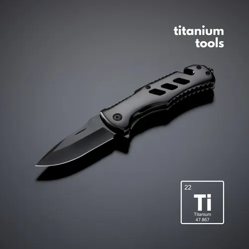 Couteau de secours en acier revêtu de titane optima mini