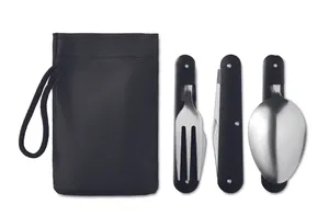 Couverts pliables - 3 Service personnalisable | Black