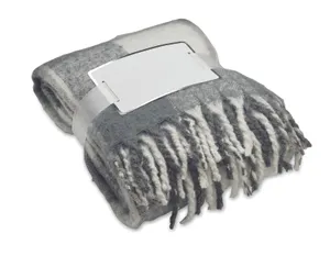 Couverture en mohair publicitaire à carreaux - Quet | Gris