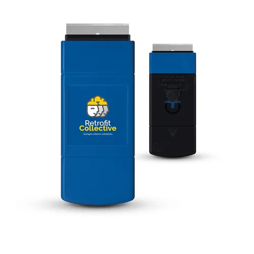 Cutter grattoir racloir publicitaire avec blocage de lame