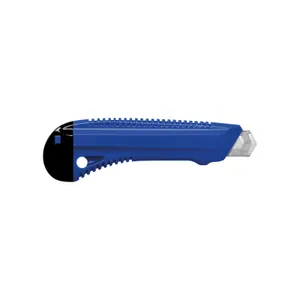 Cutter plastique professionnel publicitaire avec guide metal et blocage de lame | Bleu 24