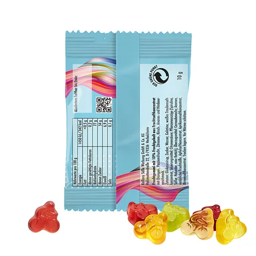 Cycliste en gommes de fruits