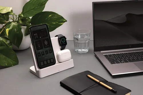 Double chargeur 15W en plastique RCS personnalisé avec emplacement iWatch - XD Collection