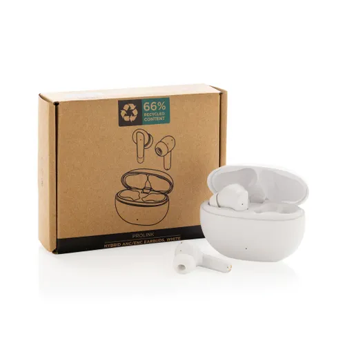 Ecouteurs hybrides ANC/ENC personnalisés en plastique recyclé RCS Prolink - XD Collection