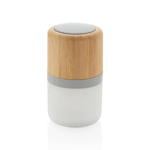 Enceinte 3W en bambou publicitaire avec lumière d'ambiance - XD Collection