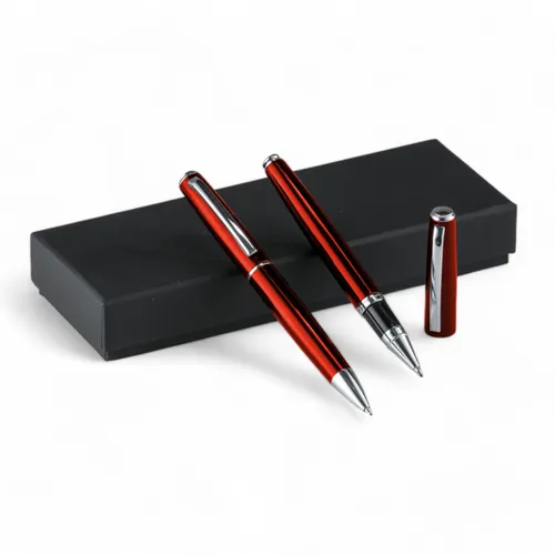Ensemble métal primo: stylo et roller