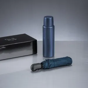 Ensemble scandic : thermos sous vide & parapluie automatique | Bleu marine