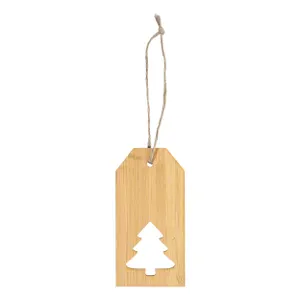 Étiquette cadeau en bambou, étoile - BamTag | Sapin de Noël