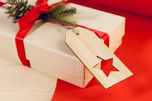 Étiquette cadeau en bambou, étoile - BamTag