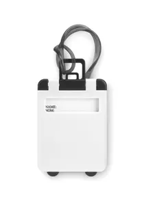 Étiquette de bagage en plastiq personnalisée - Traveller | White