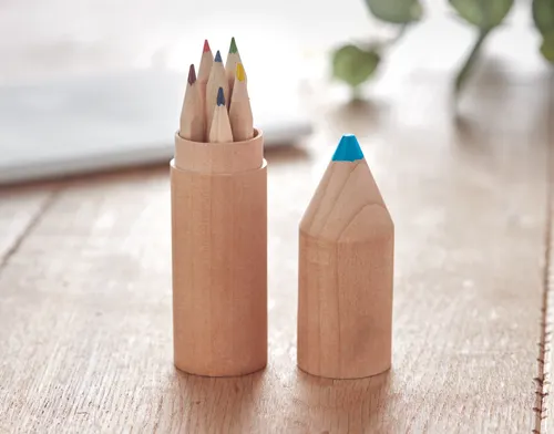 Étui en bois pour 6 crayons personnaliser - Petit Coloret