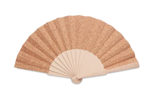 Eventail publicitaire en bois et liège - Fanny Cork