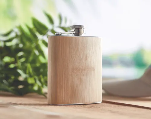 Flasque en bambou 170ml personnalisable - Hiphip