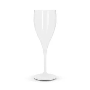 Flûte à champagne en plastique réutilisable tritan 16 cl ras bord personnalisée | Blanc opaque 01
