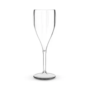 Flûte à champagne en plastique réutilisable tritan 16 cl ras bord personnalisée | Transparent 00