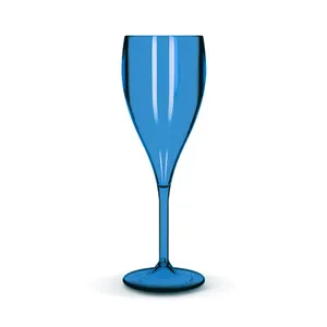 Flûte à champagne en plastique réutilisable tritan 16 cl ras bord personnalisée | Bleu trans 72