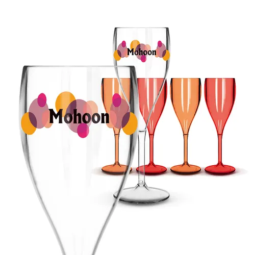 Flûte à champagne en plastique réutilisable tritan 16 cl ras bord personnalisée