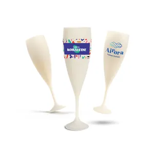 Flûte à champagne publicitaire réutilisable en biocomposite 14 cl ras bord