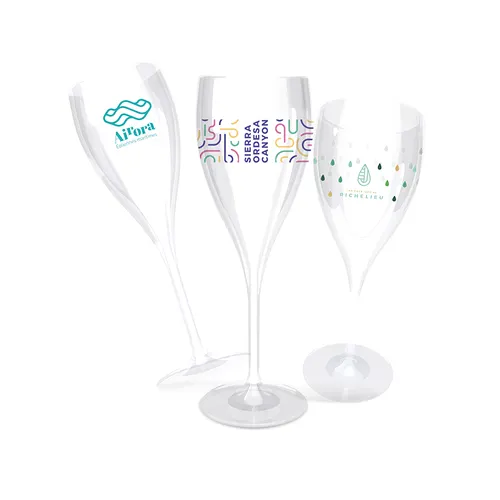 Flute champagne en plastique reutilisable (san) 16 ci ras bord
