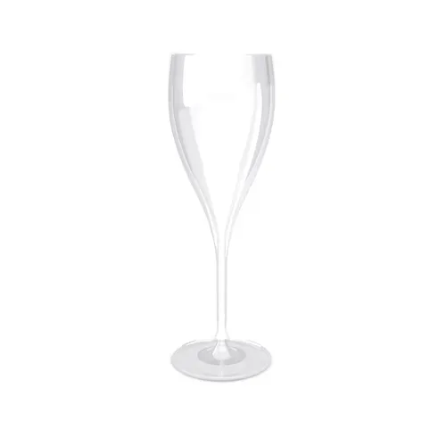 Flute champagne en plastique reutilisable (san) 16 ci ras bord