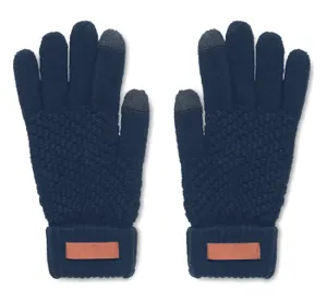 Gants tactiles en RPET personnalisables - Takai | Bleu Marine